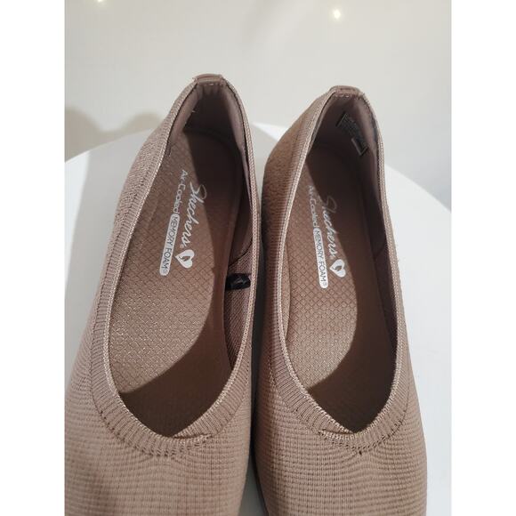 Skechers Womens Cleo Sawdust Wishful Stretch Knit Flex Wedge Slip On Size 7.5 - Picture 7 of 9